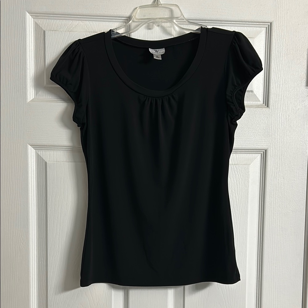 Worthington Black Cap Sleeve Top